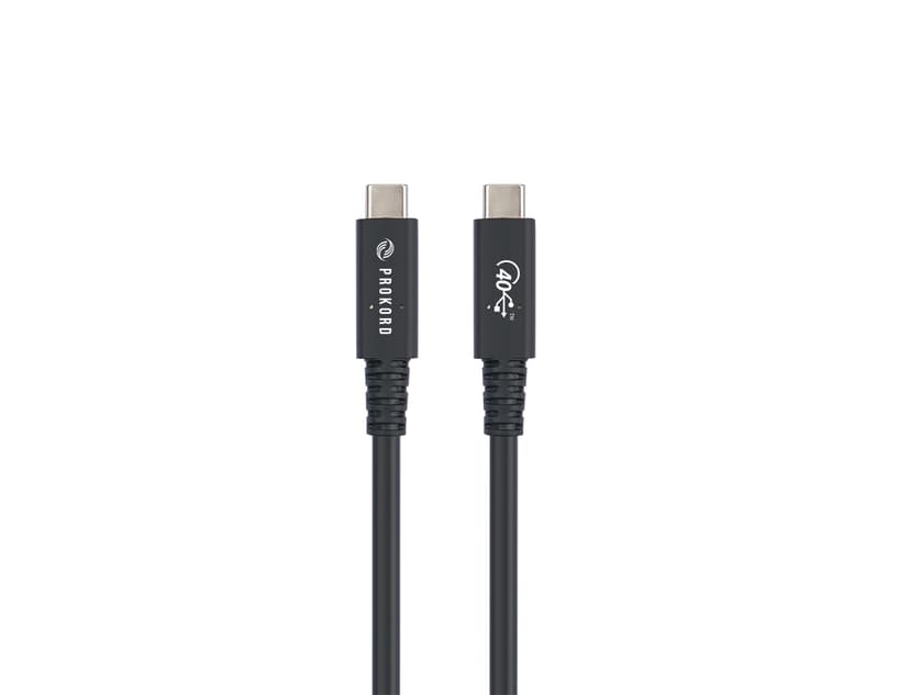 Prokord USB4 Cable Type C 0,7M Black 100W 0.7m USB C USB C Musta