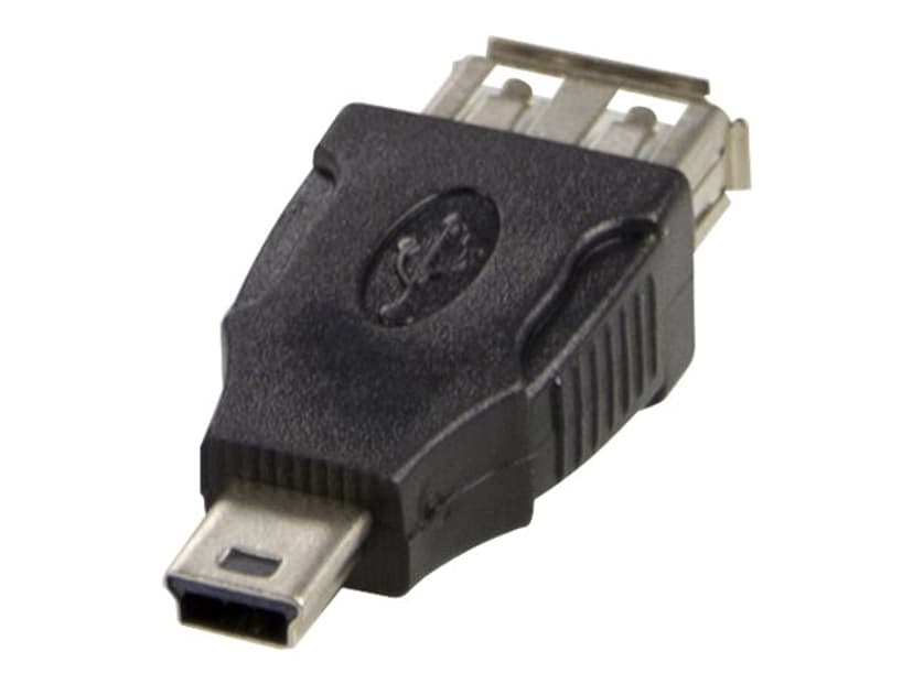 Deltaco USB sovitin 4 nastan USB- A Naaras Mini-USB Tyyppi B Uros