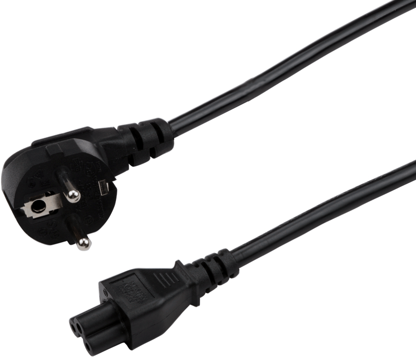 Prokord Power cord 2m Virtapistoke tyyppi F C5 liitin Musta