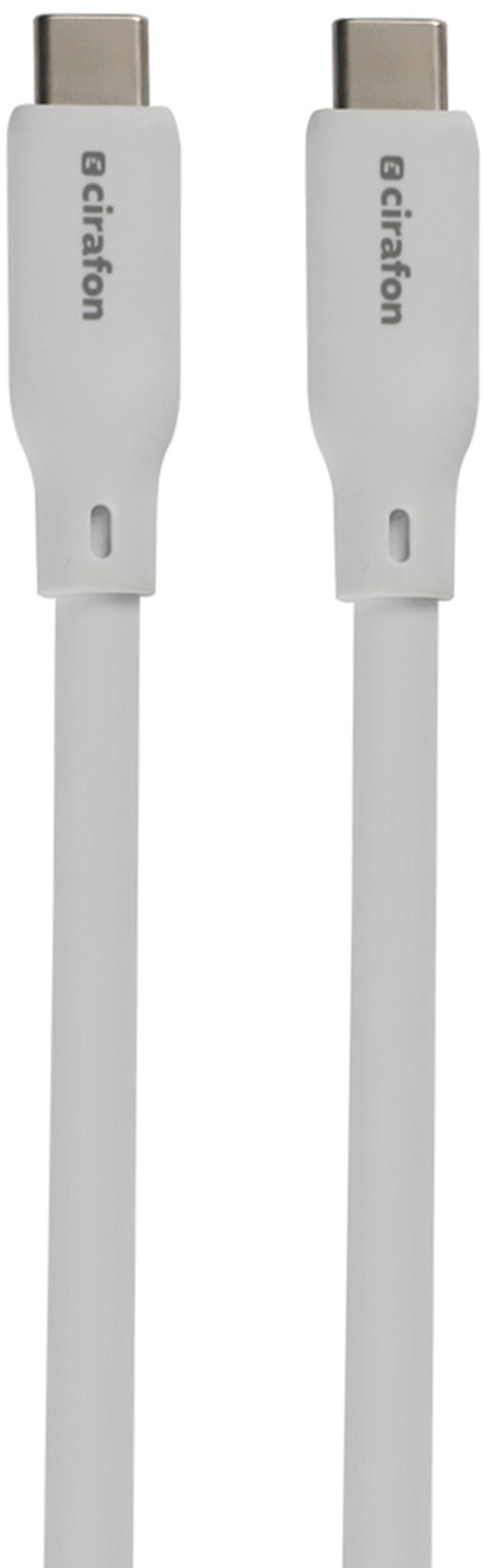 Cirafon Sync/Charge Cable Silicone 240W 3m USB C USB C Valkoinen