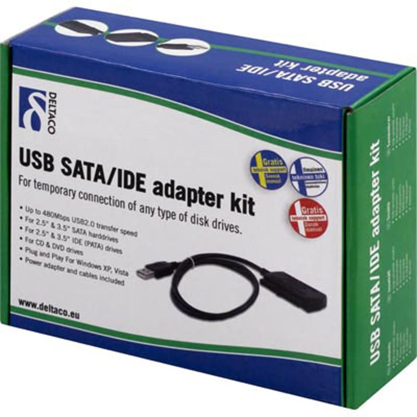Deltaco Cable 2.5"/3.5" IDE/SATA USB 2.0 W/PSU