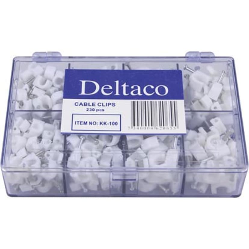 Deltaco Cable Staple In Plastic With Steel Nails 230-Pack