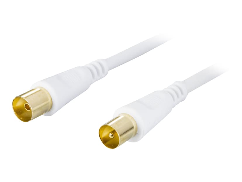 Deltaco Antennkabel 1m IEC-kontakt Hane IEC-kontakt Hona