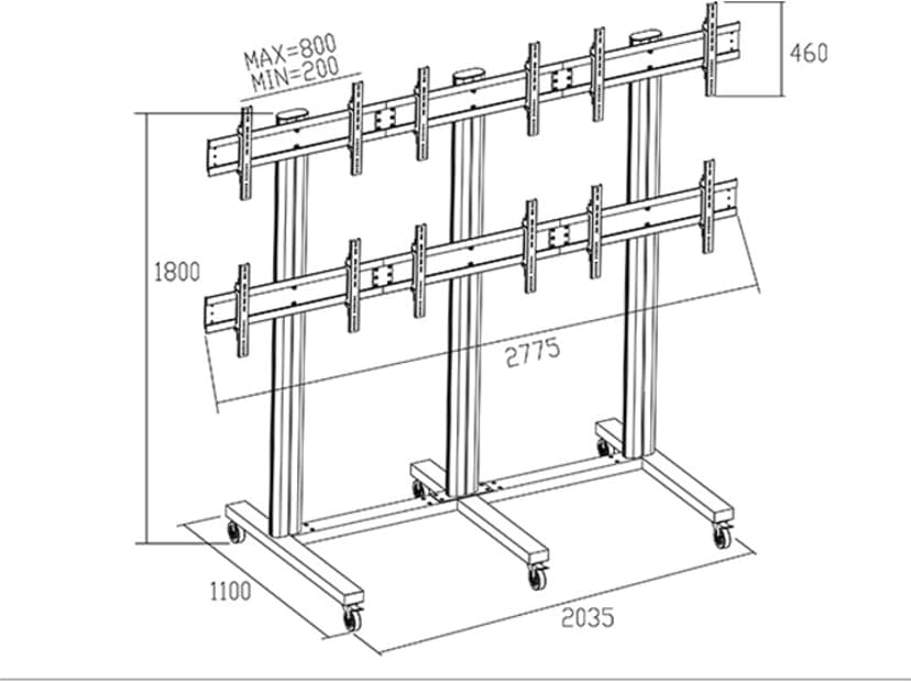 Multibrackets M Public Video Wall Stand 6-Screens