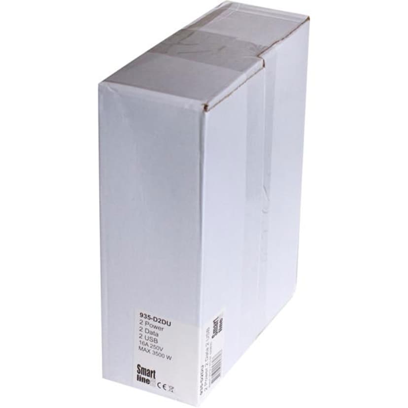 Kondator Smartline Desk, CEE 7/4/RJ45 Ho/USB Aluminium/Svart
