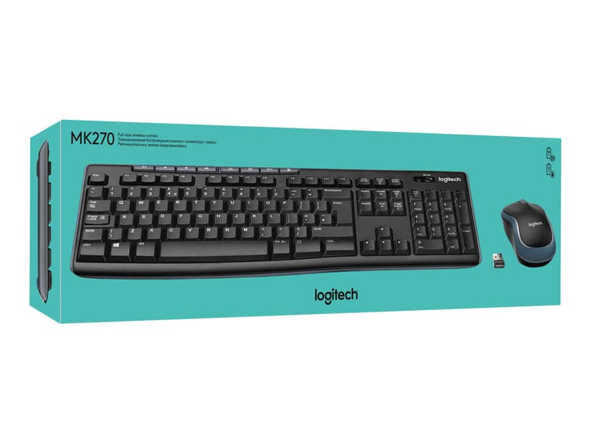 Logitech Wireless Combo MK270 Combo Nordisk Tastatur- og mussett
