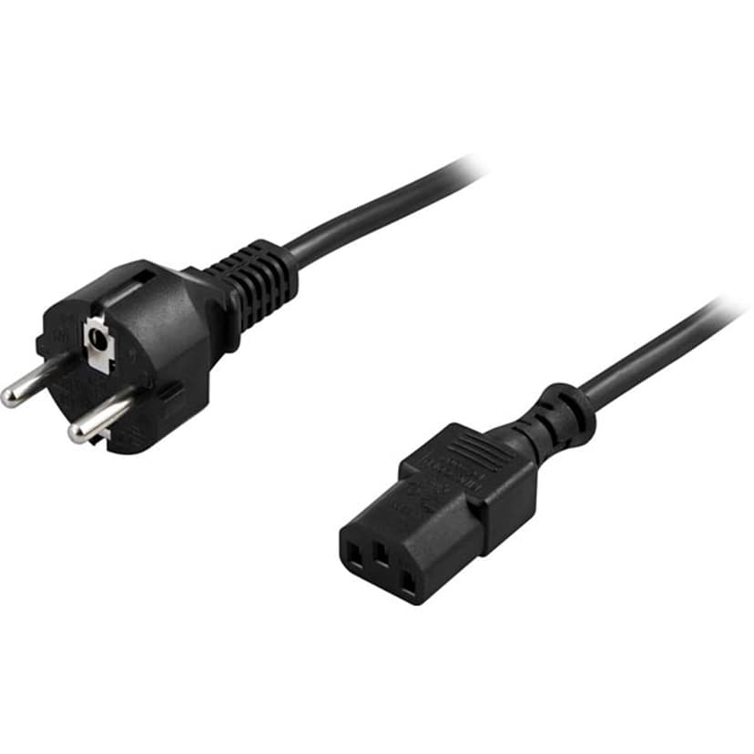 Deltaco Power cable 1m Power CEE 7/7 Uros Power IEC 60320 C13