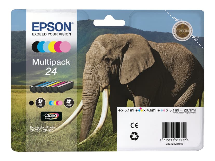 Epson Muste Monipakkaus 6-ColorS 24 Claria Kuva HD