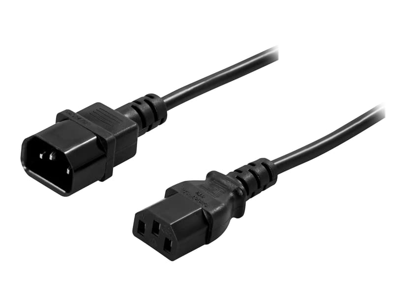 Deltaco Power cable 3m IEC 60320 C14 -virtaliitin Power IEC 60320 C13