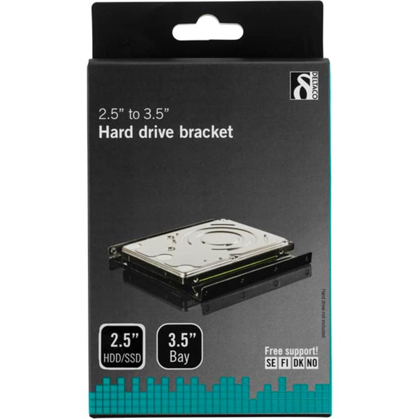 Deltaco Ram for 2.5" HDD in 3.5" Bay Black