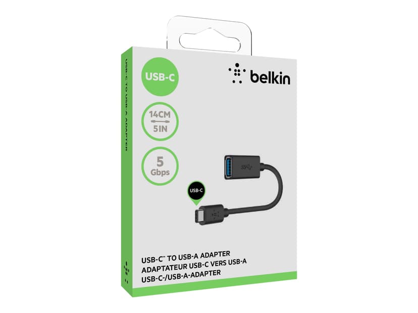 Belkin USB sovitin 24 pin USB-C Uros 9 pin USB Type A Naaras