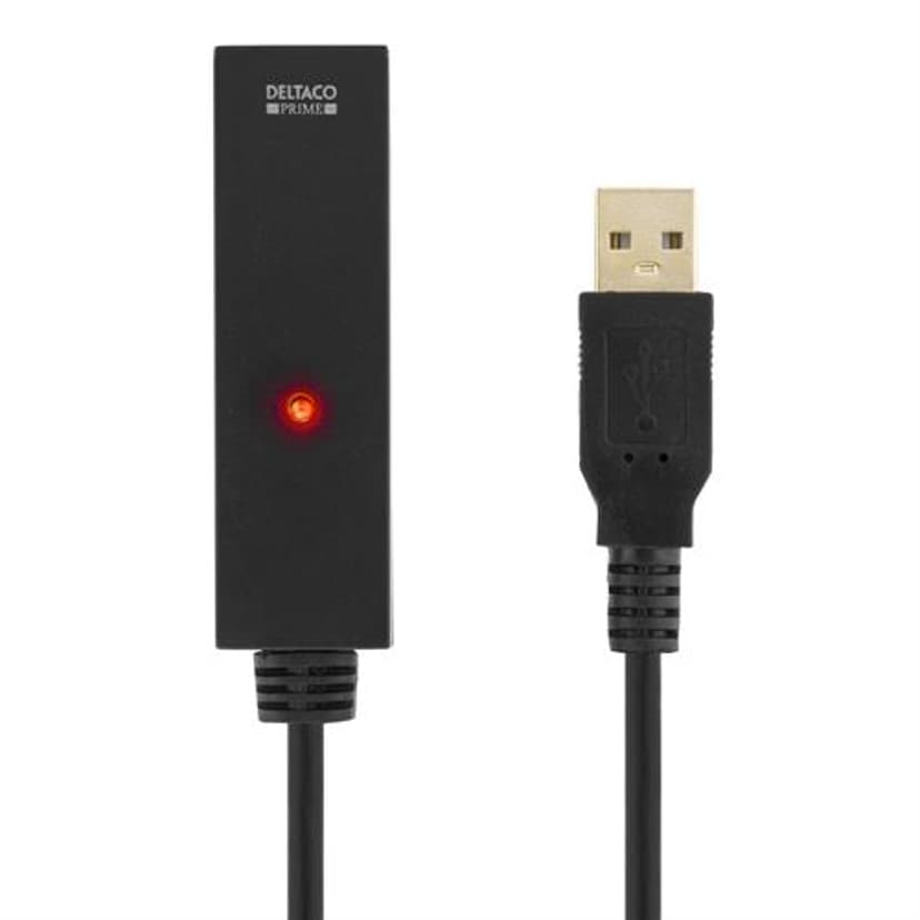 Deltaco USB2-Ex20m 20m USB A USB A Musta