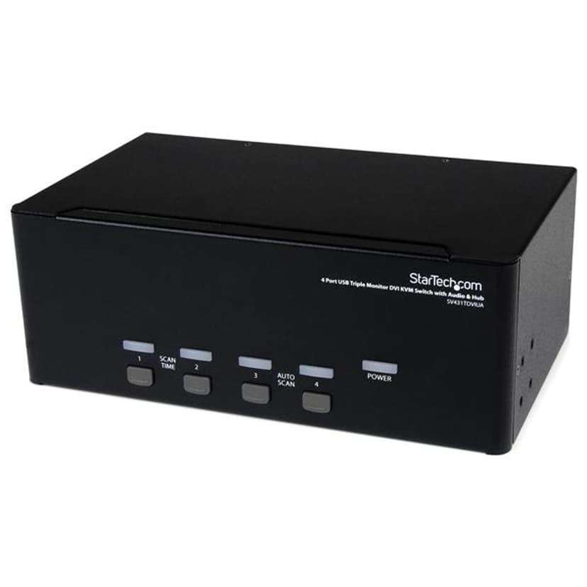 Startech 4 Port Triple Monitor DVI USB KVM Switch With Audio & USB 2.0 Hub