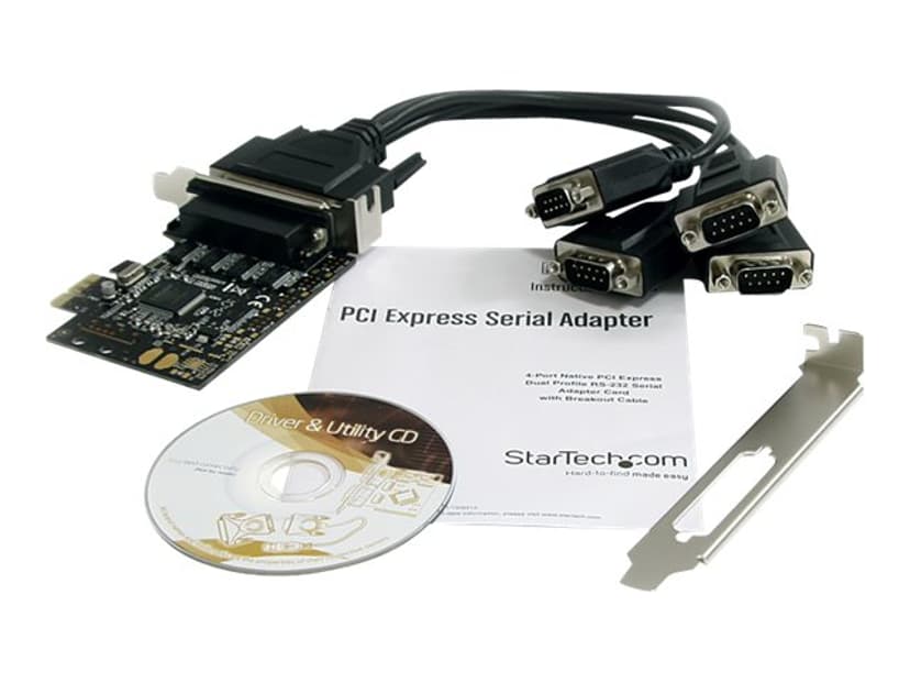 Startech 4 Port RS232 PCI Express Serial Card W/ Breakout Cable