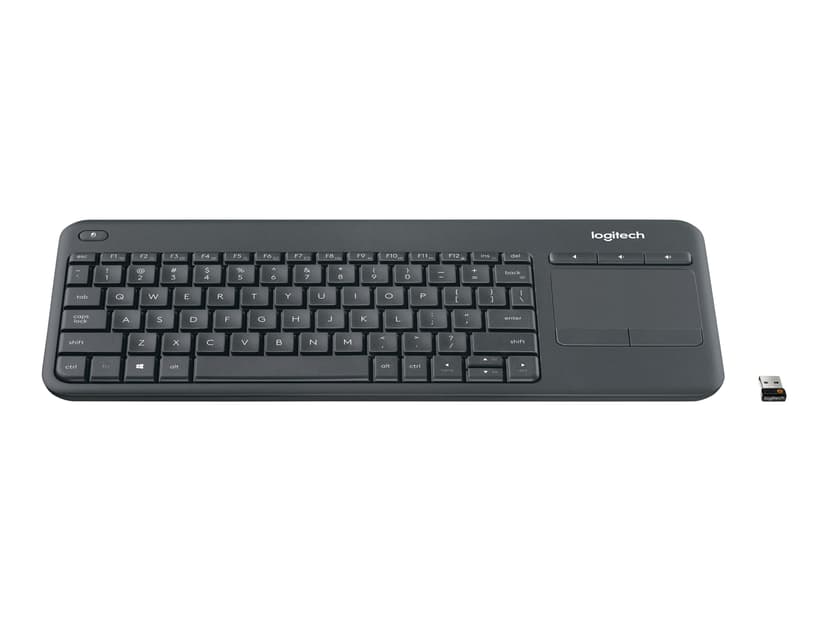 Logitech Wireless Touch Keyboard K400 Plus Langaton, 2.4 GHz Iso-Britannia Näppäimistö