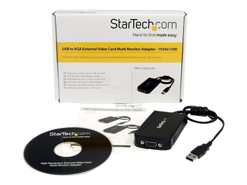 Startech USB to VGA External Video Card Multi Monitor Adapter 1920x1200 ekstern videoadapter 1920 x 1200 VGA