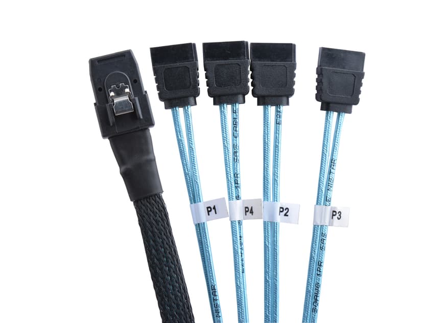 Prokord ATA/SAS-kabel 0.5m 36 pin Mini MultiLane SAS (SFF-8087) Han 7 pin Serial ATA Hun (SATA-0021) | Dustinhome.dk