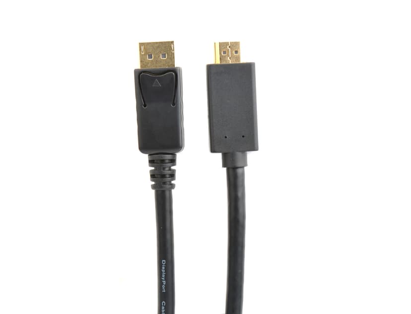 Prokord Displayport -> HDMI 3m musta - kultapinnoite 3m DisplayPort Uros HDMI Uros