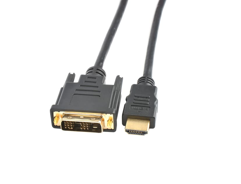 Prokord Displayport till HDMI 2M svart - Guldpläterad 2m DisplayPort Hane  HDMI Hane
