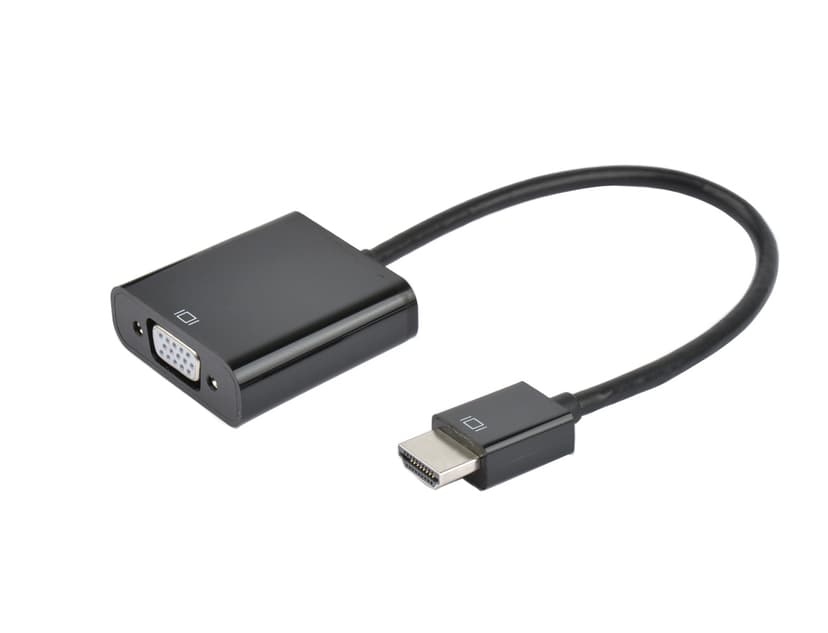 Prokord Videomuunnin 19 nastan HDMI Tyyppi A Uros 15 pin HD D-Sub (HD-15) Naaras Musta