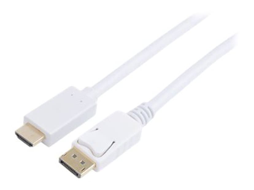 Prokord DisplayPort-kaapeli 5m DisplayPort HDMI Valkoinen