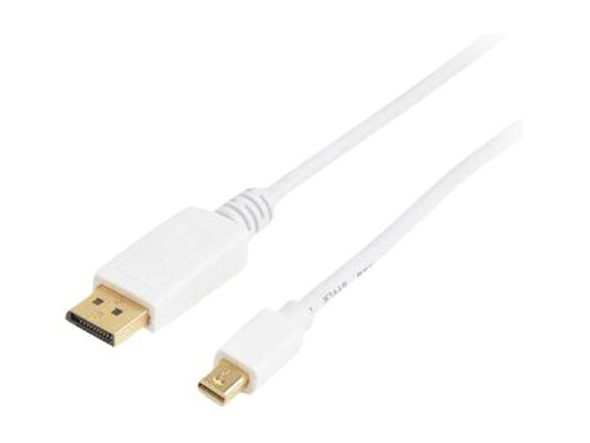 Prokord DisplayPort -kaapeli 2m Mini DisplayPort DisplayPort Valkoinen