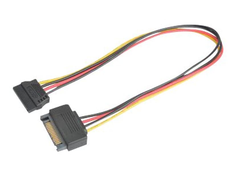 Prokord SATA extension cable 0.3m 15 pins Serial ATA-voeding Male 15 pins Serial ATA-voeding Female