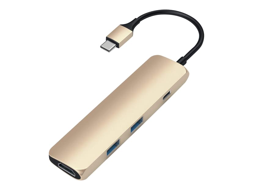 Satechi USB-C MultiPorts-adapter - Gold USB-C Mini-dock