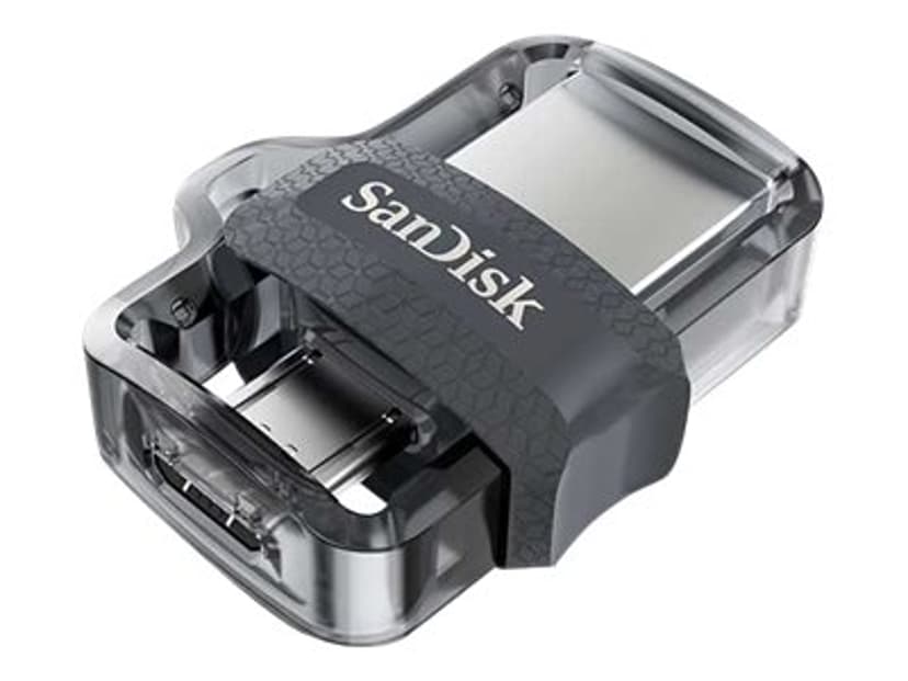 SanDisk Ultra Dual Drive M3.0 32GB USB Type-A / Micro-USB Musta, Hopea, Läpinäkyvä