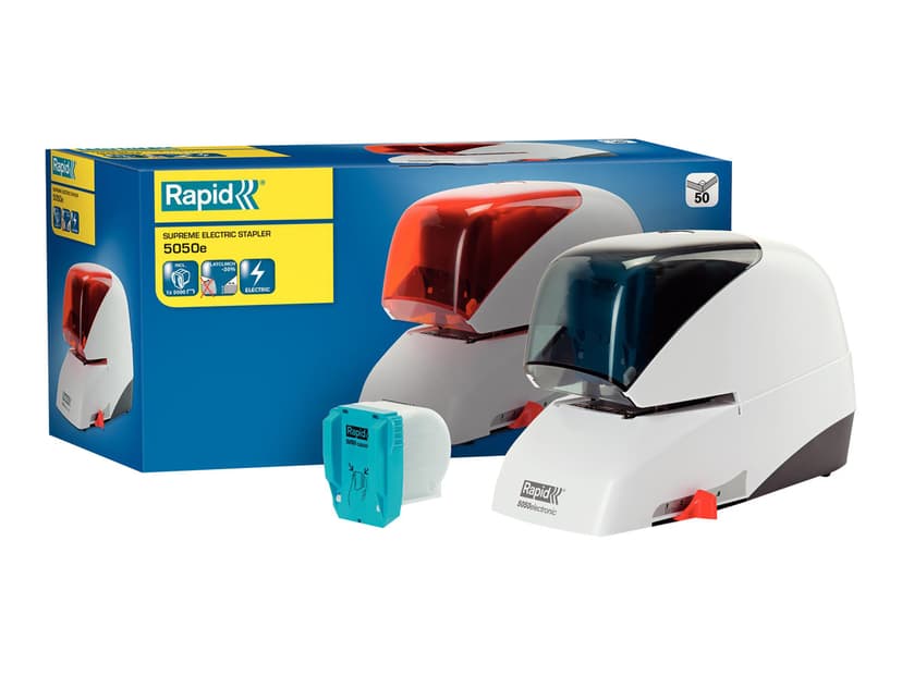 Rapid R5050e Electric Stapler 50 Sheet White/Black (20993212) Dustin.nl