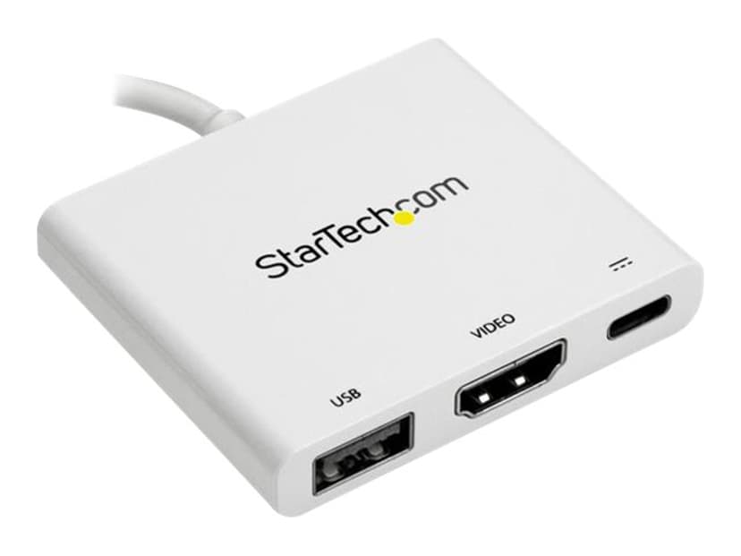 Startech USB-C to 4K HDMI Multifunction Adapter with Power Delivery and USB-A Port extern videoadapter 0.06m 24 pin USB-C Hane 24-stifts USB-C med strömförsörjning, 9-stifts USB typ A, HDMI Type A Hona