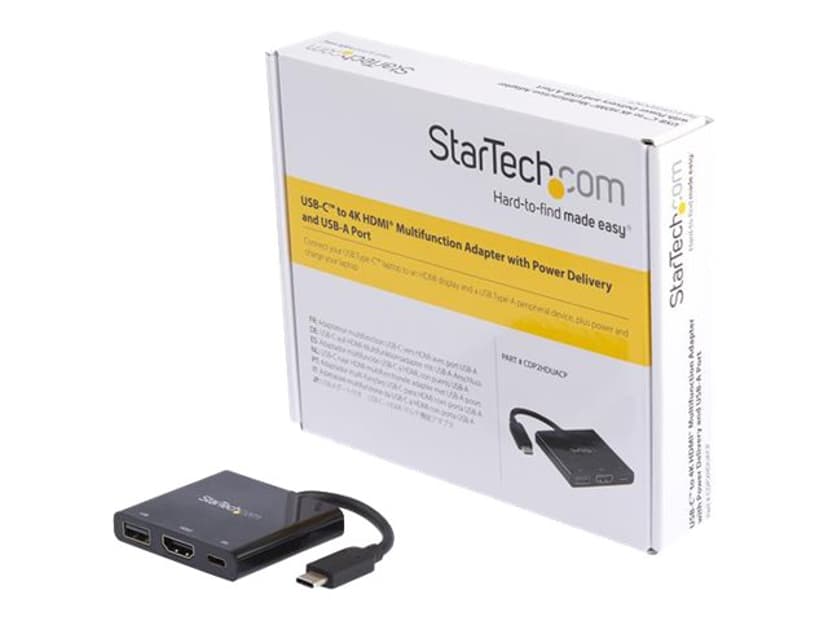 Startech USB-C to 4K HDMI Multifunction Adapter with Power Delivery and USB-A Port ulkoinen videoadapteri USB 3.2 Gen 1 (3.1 Gen 1) Type-C