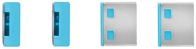 Lindy Port Blocker USB Blue 4-pack