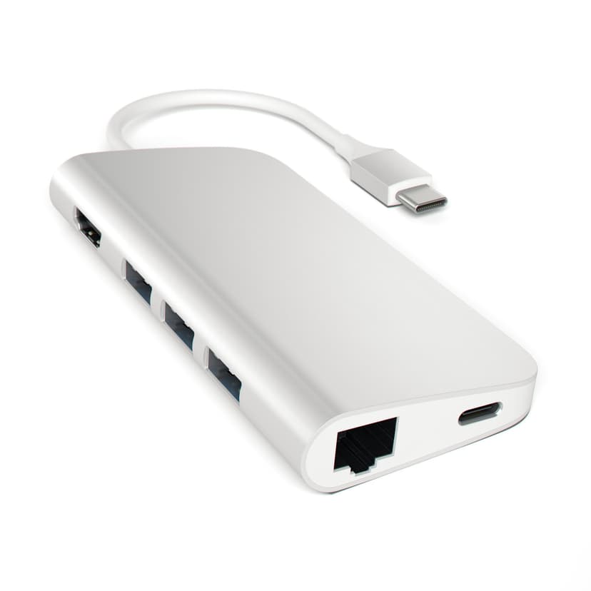 Satechi USB Type-C Multi-Port Adapter 4K Silver USB-C Minitelakointiasema