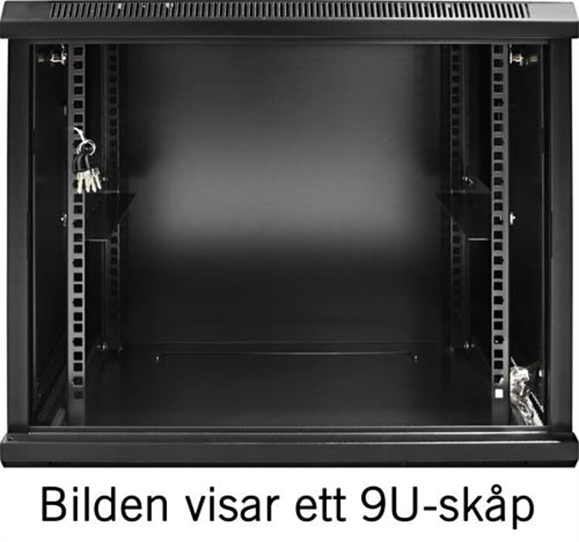 Toten 19" Väggskåp 12U 600X450 Glasdörr Svart