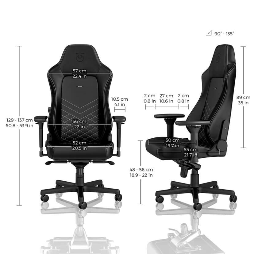 noblechairs Hero Gaming Stol - Svart/Platinum-Vit