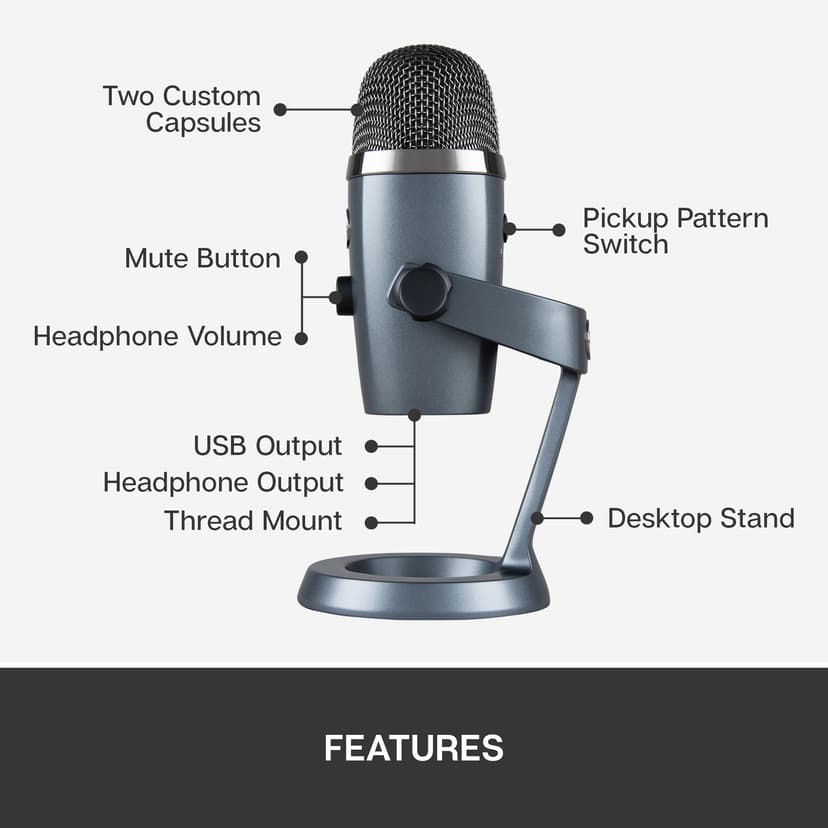 Logitech BLUE Yeti Nano Grå