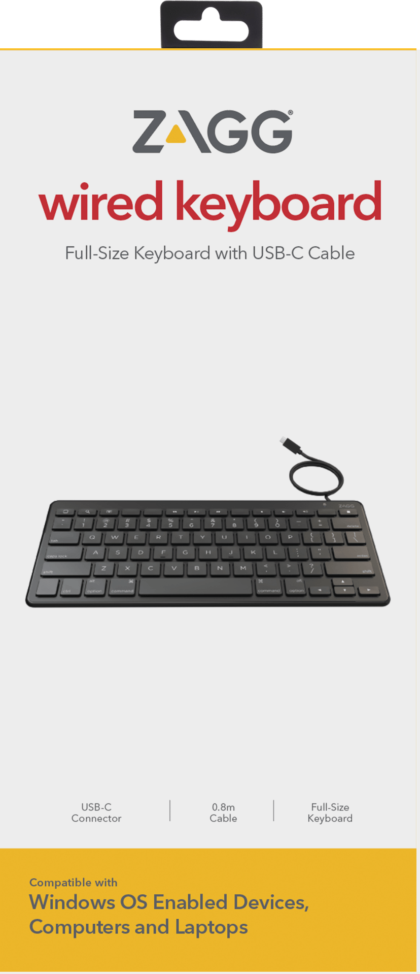 Zagg Universal Keyboard USB-C Wired Nordic Pohjoismaat