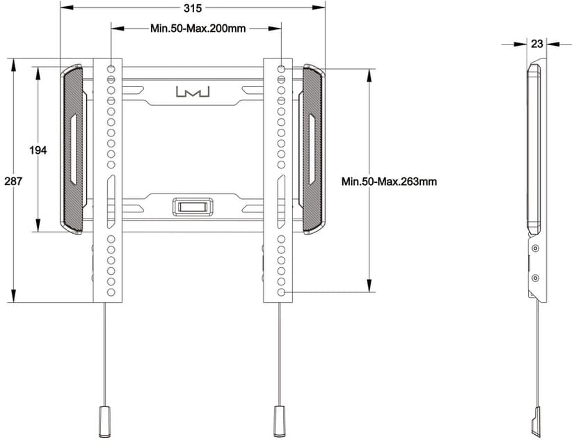Multibrackets M Universal Wallmount Fixed Small