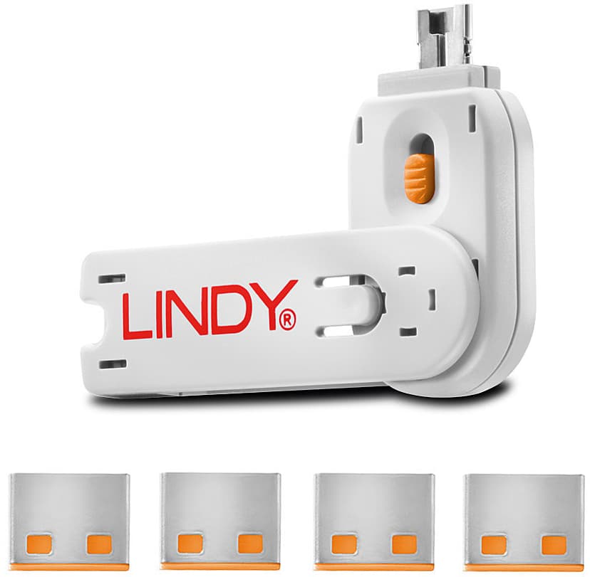 Lindy Port Blocker USB Orange 4-pack