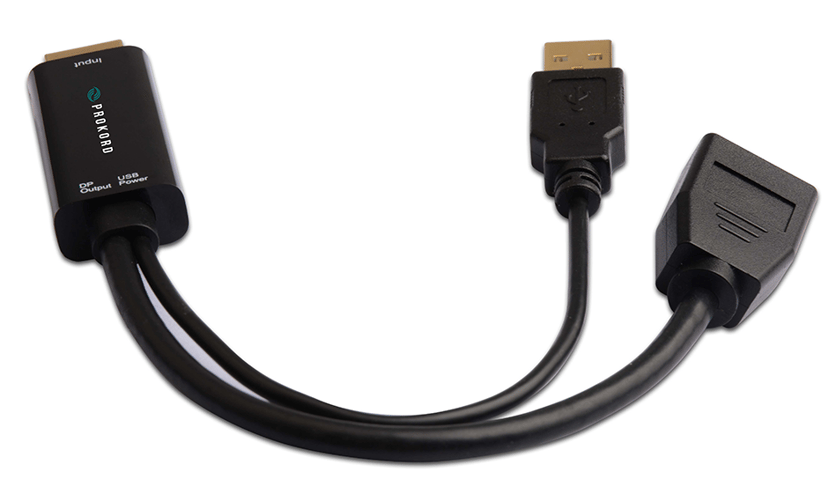 Prokord DISPLAYPORT 4K HDMI Han DisplayPort Hun Sort (H-DP12) | Dustin.dk