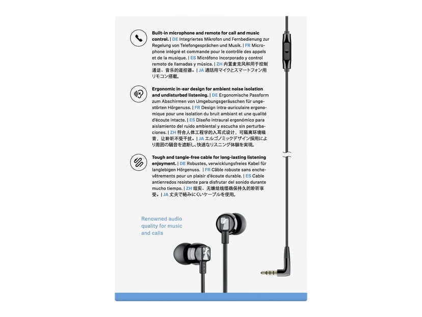 SENNHEISER Cx 300S Black Hörlurar 3,5 mm kontakt Stereo Svart