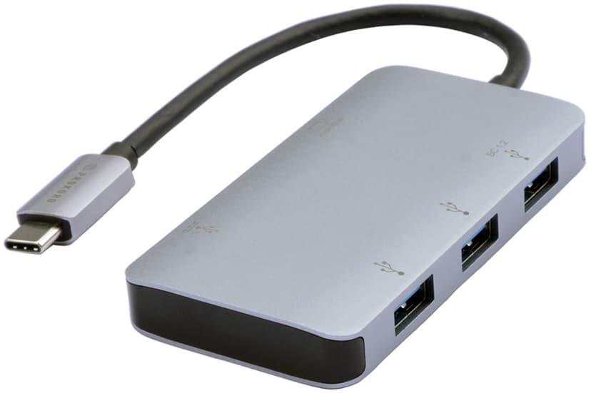 Prokord Travleport USB-C To 3XUSB+HDMI USB-C Hann HDMI, USB, USB-C Hunn Sølv
