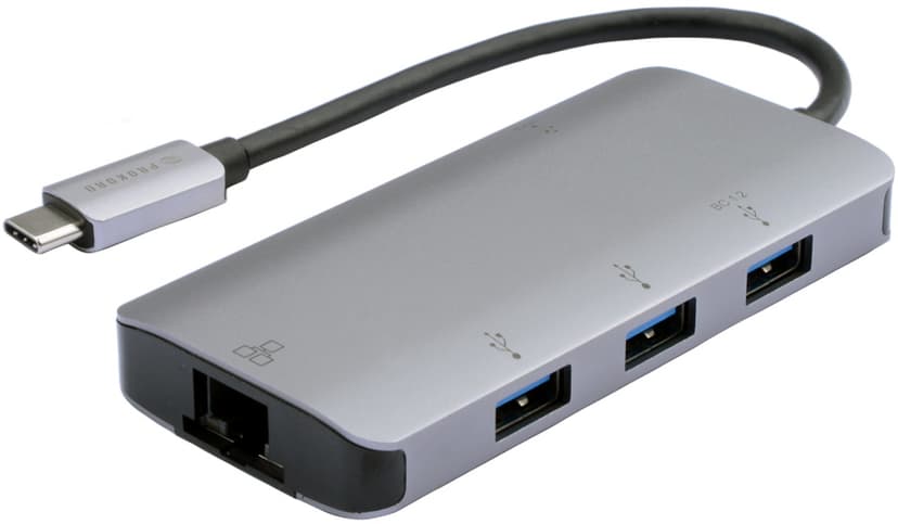 Prokord USB 3.1 Hub 3-Port + RJ45 USB Hubb