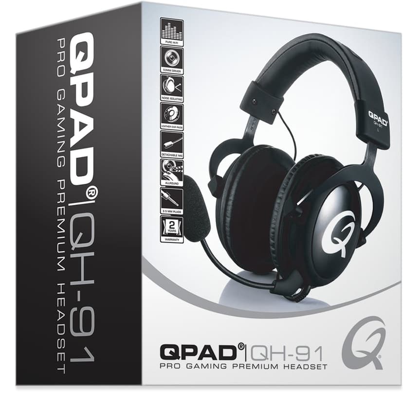 QPAD QH 91 Stereo Gaming Headset Musta