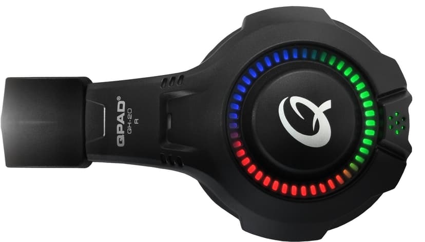 QPAD QH 20 RGB Stereo Gaming Headset Kuuloke + mikrofoni 3,5 mm jakkiliitin, USB Stereo