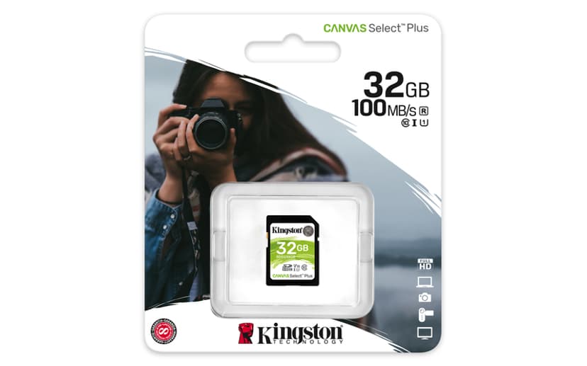 Kingston Canvas Select Plus 32GB SDHC UHS-I -muistikortti
