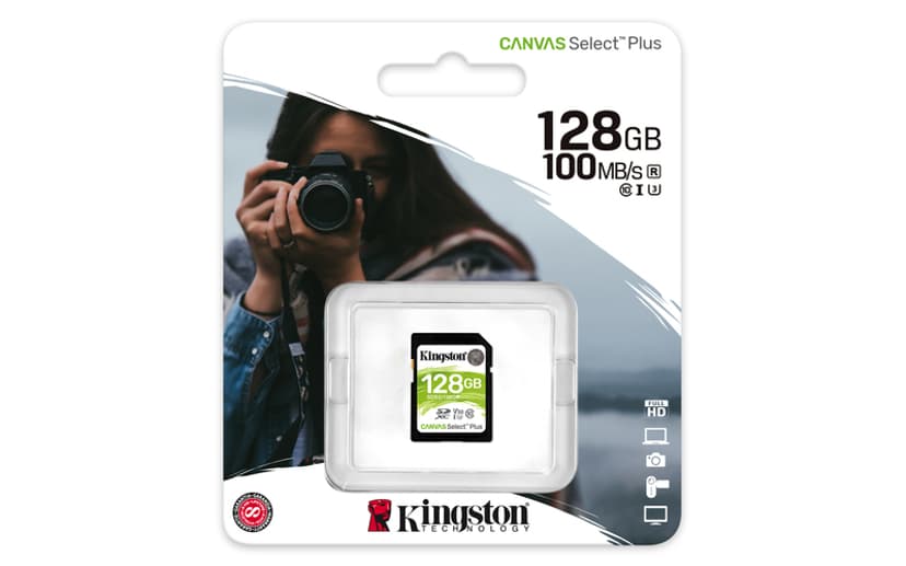 Kingston Canvas Select Plus 128GB SDXC UHS-I -muistikortti