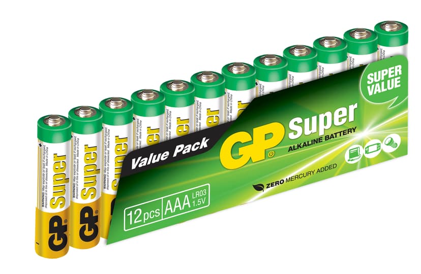 GP Battery Super Alkaline 12pcs AAA/LR03