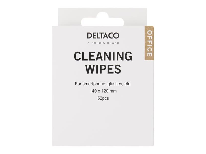 Deltaco Office Cleaning Wipes 52pcs - Smartphone/Glasses/Camera/Mirrors
